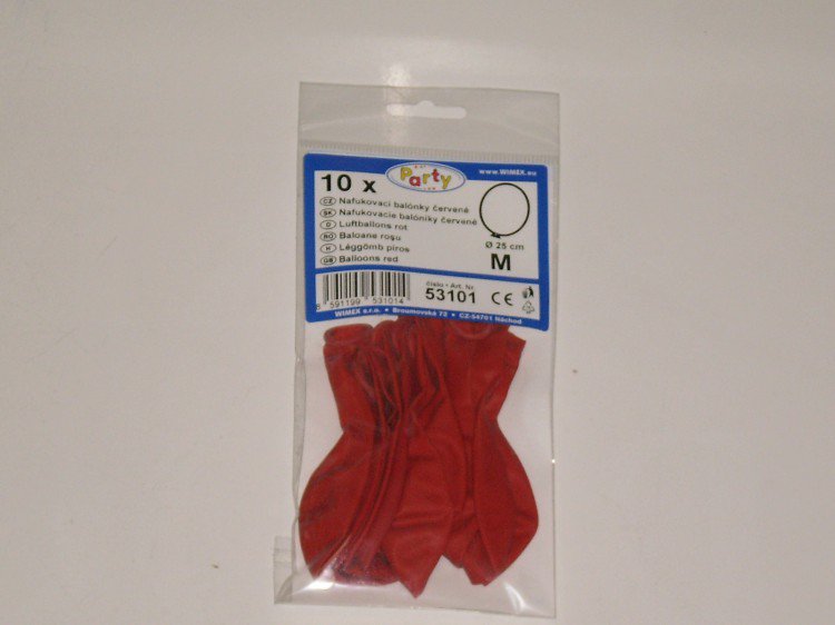 Nafukovací balonky červené 10ks 53101 | Dekorace - Párty